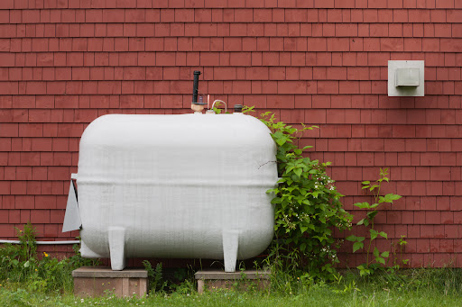 Above ground oil tank outside of a person’s home