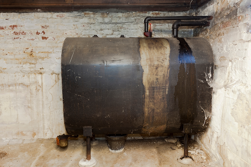 Residential oil tank in the basement