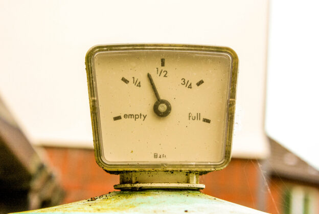 the gauge on top of a heating oil tank